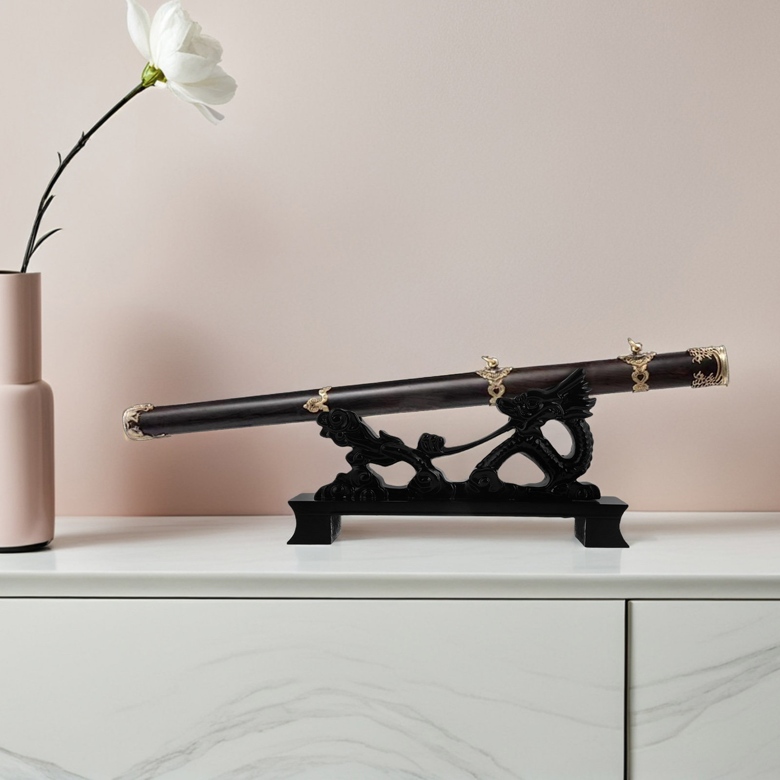Home Decor Exhibition - Desktop Sword Holder Resin Dragon Base