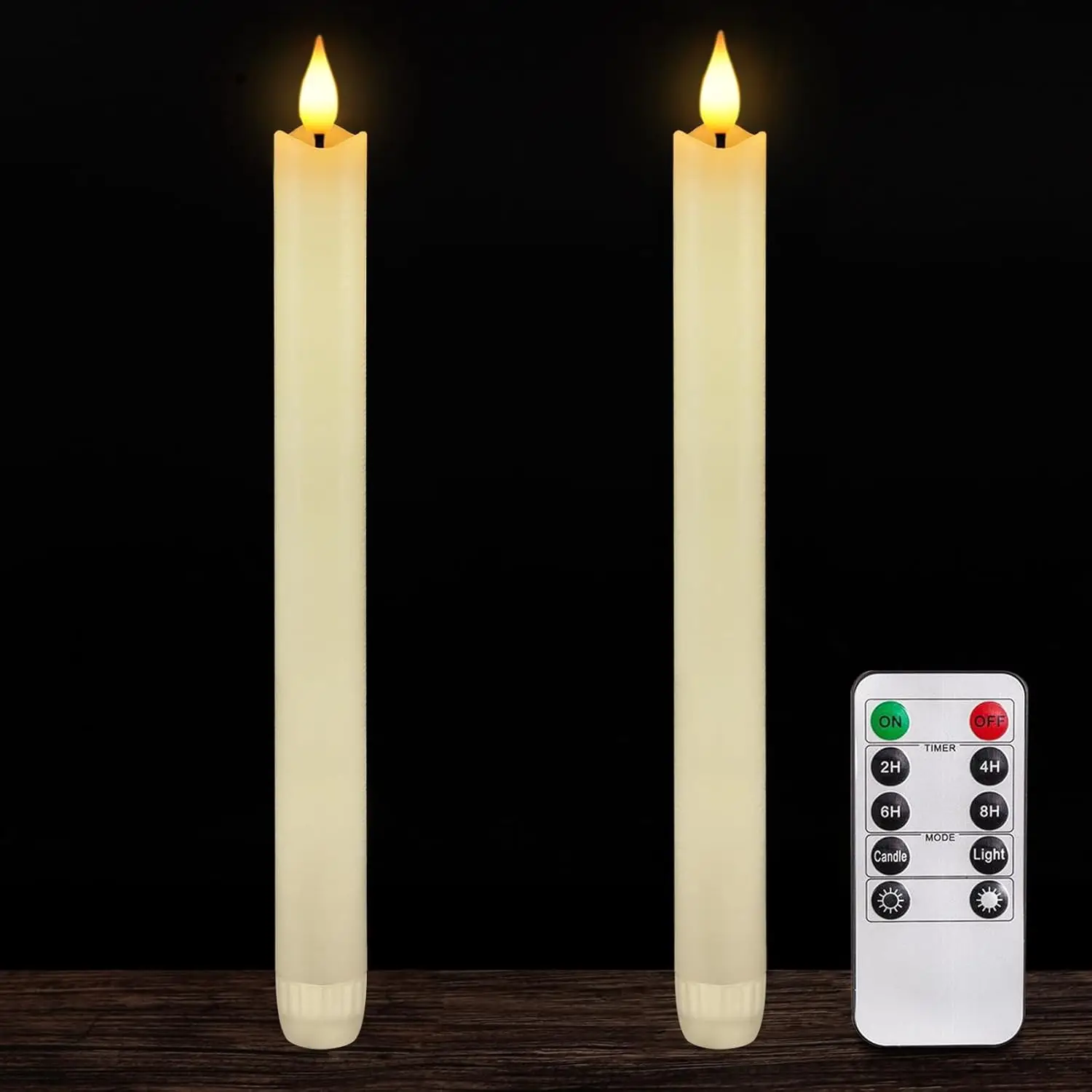 Home Decor Free Images - 2-Pack Real Wax Flameless Taper Candles