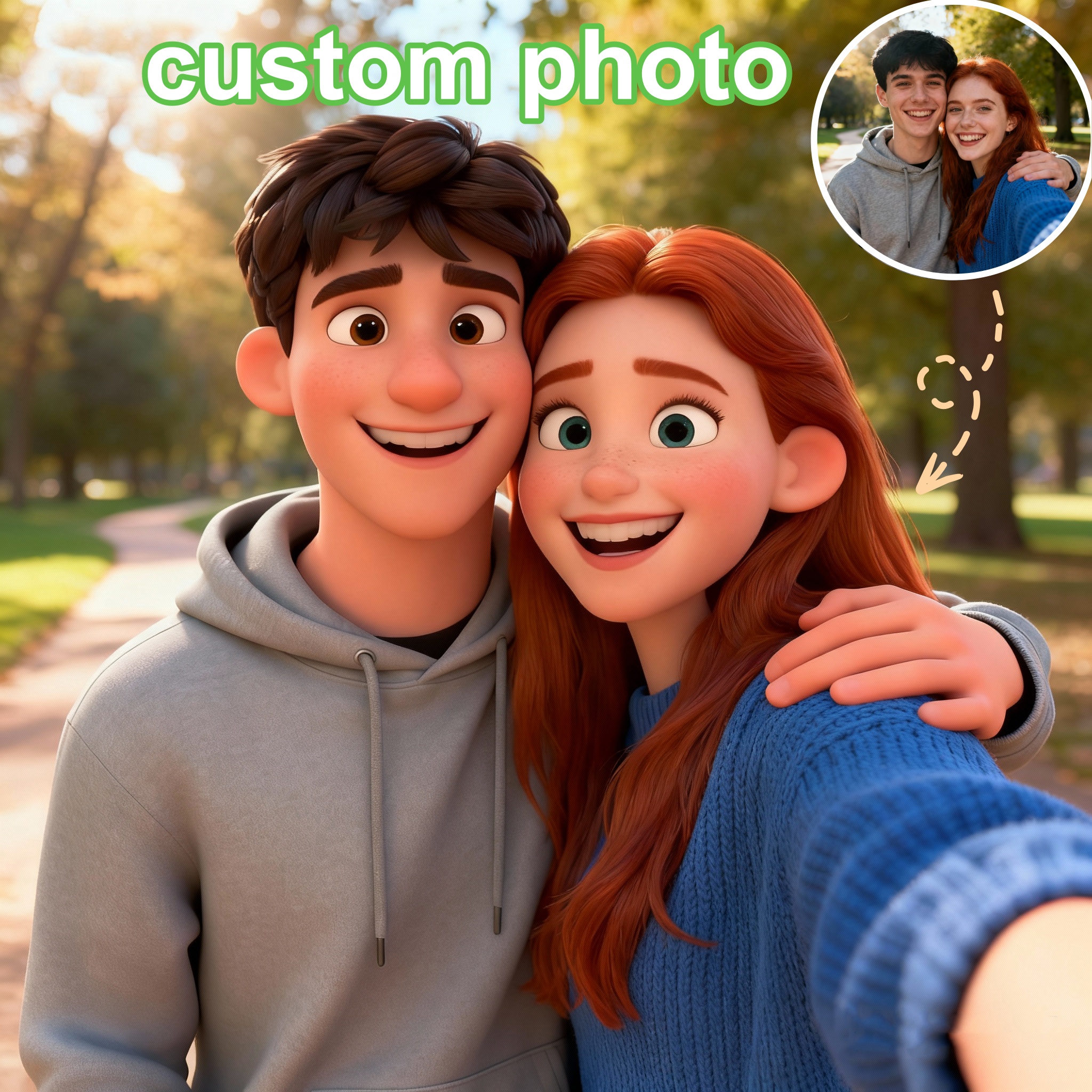 Home Decor Canvas - Custom Cartoon-Style Character and Animal Portrait