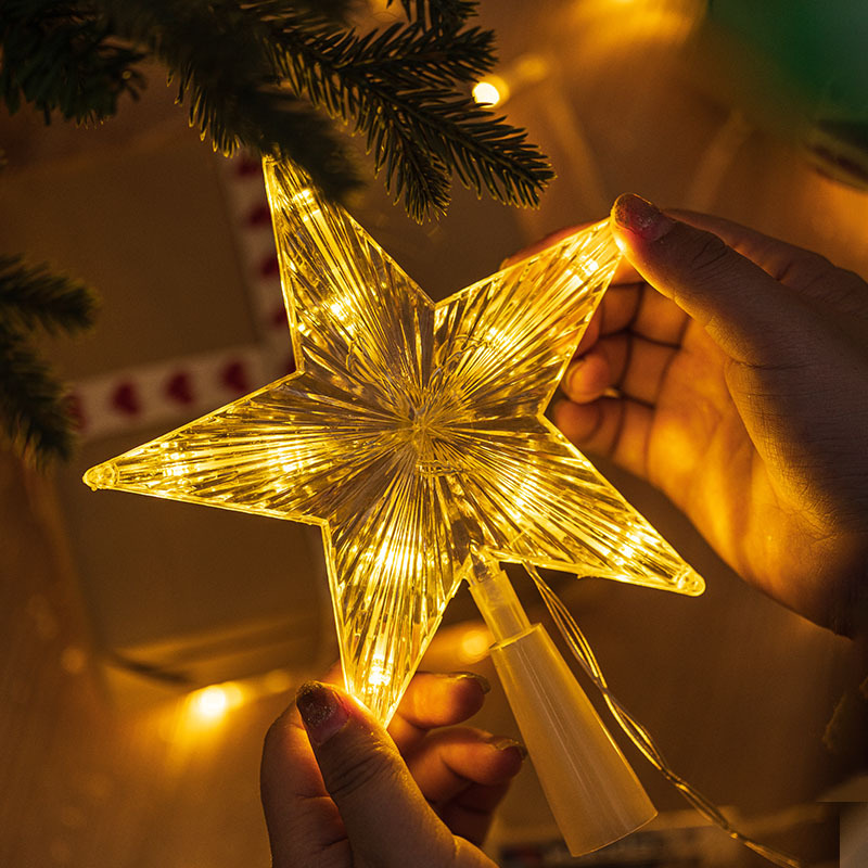 Home Decor Xmas Gifts - 15/19/23cm Christmas Tree Top Star Light