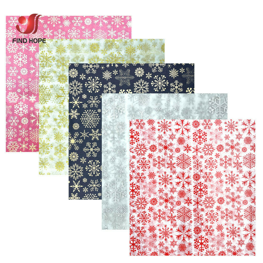 Home Decor Xmas Gifts - 10sheets Tissue Paper Wrapping Snowflake Xmas