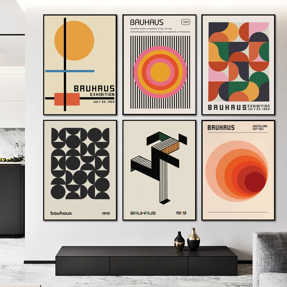 Home Decor Exhibition - Bauhaus Geometric Exhibition Poster Paper Print