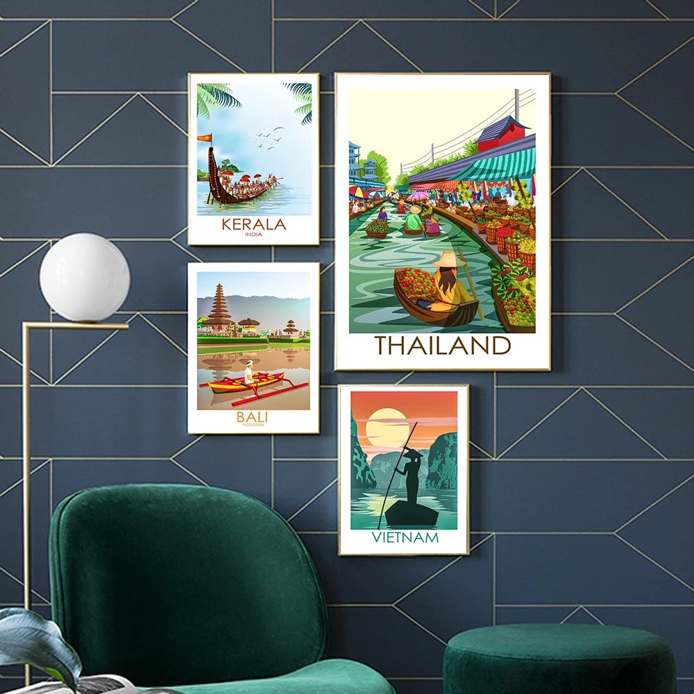 Home Decor Location - Nordic World Famous Travel Location Art