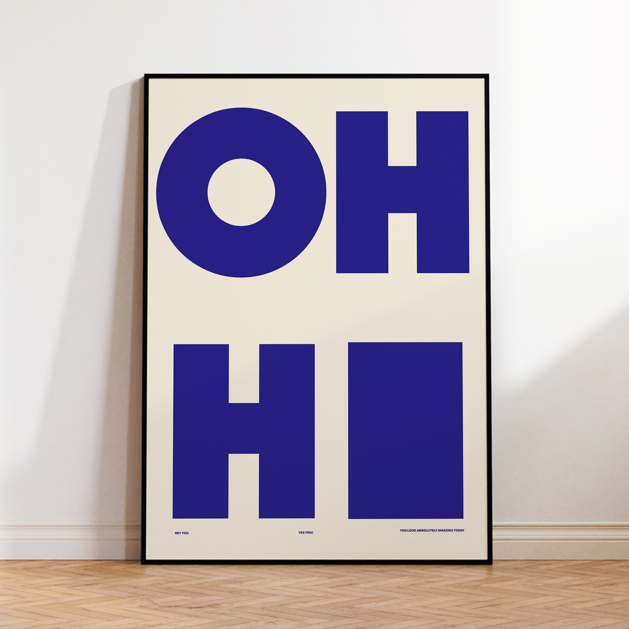 Home Decor On Wall - Modern,Minimalist OH HI Blue Wall Art