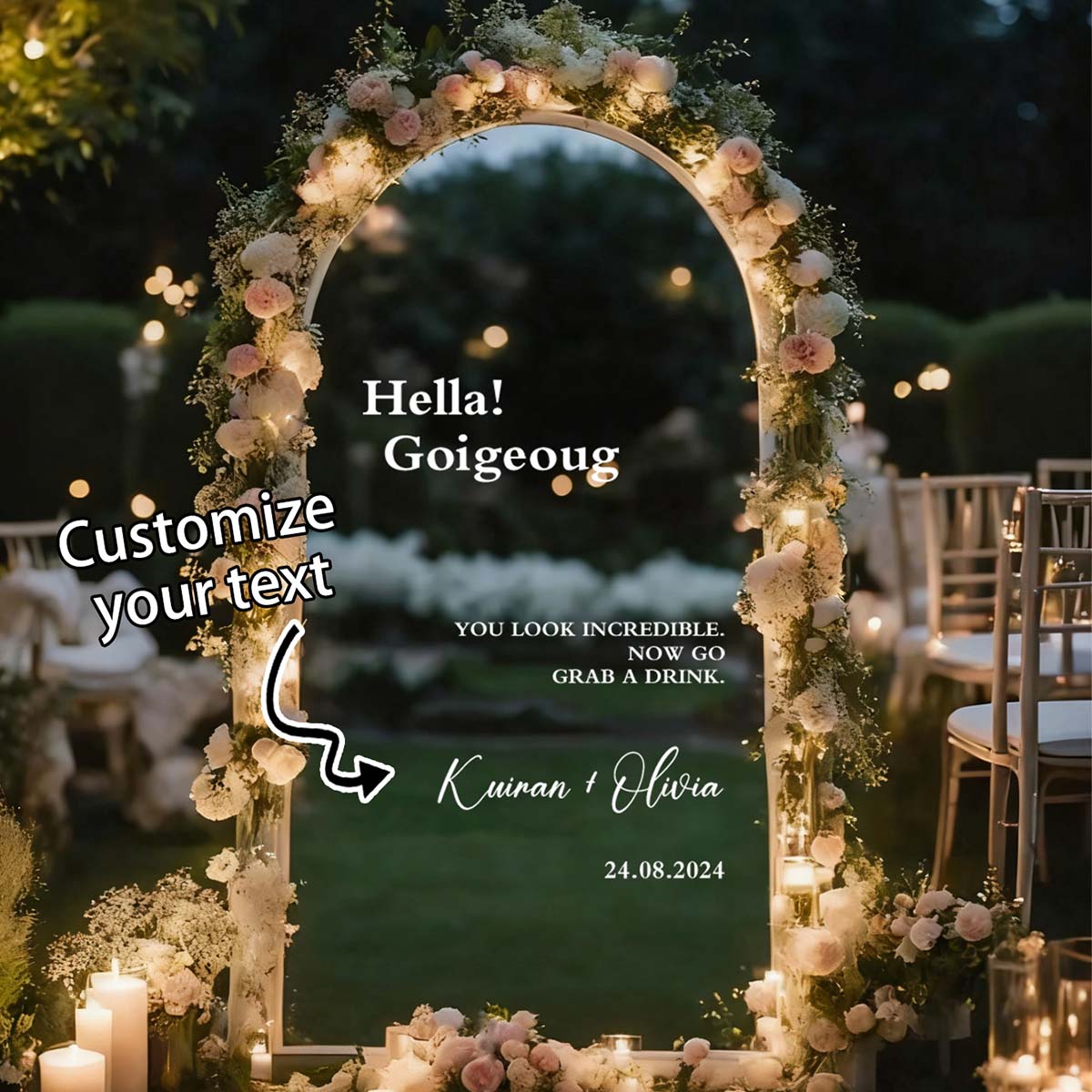 Home Decor Mirror - Custom Welcome Mirror Stickers, Party Welcome