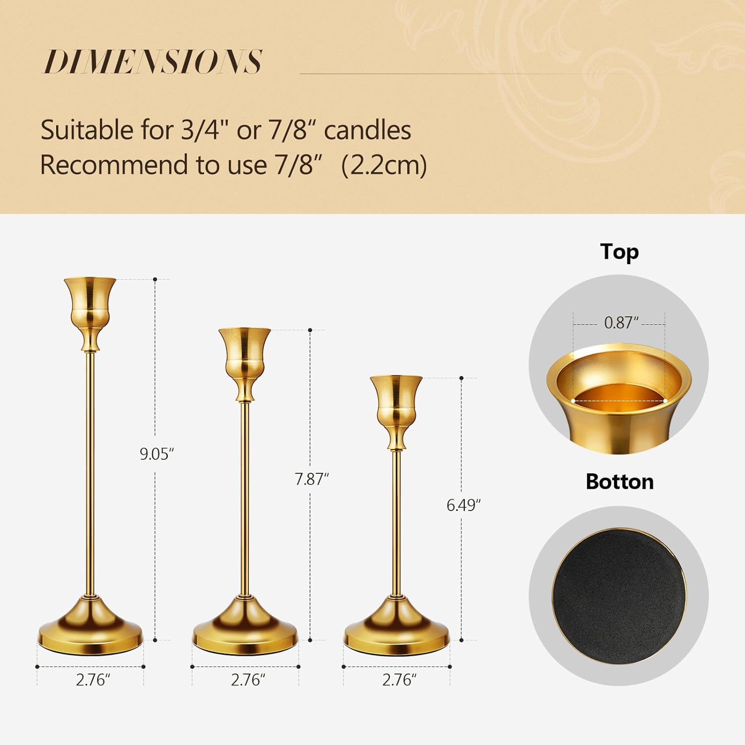 Metal Taper Candle Holders Set - Home Decor Free Images บทวิจารณ์และราคา