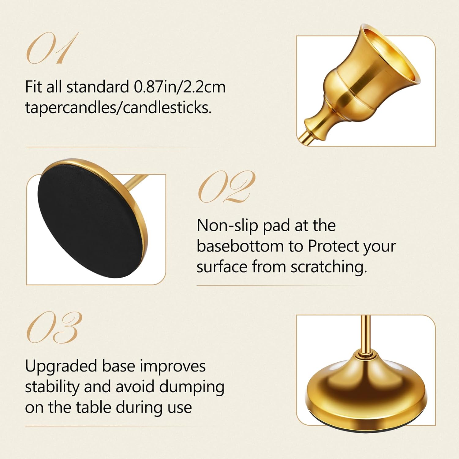 Metal Taper Candle Holders Set - Home Decor Free Images บทวิจารณ์และราคา