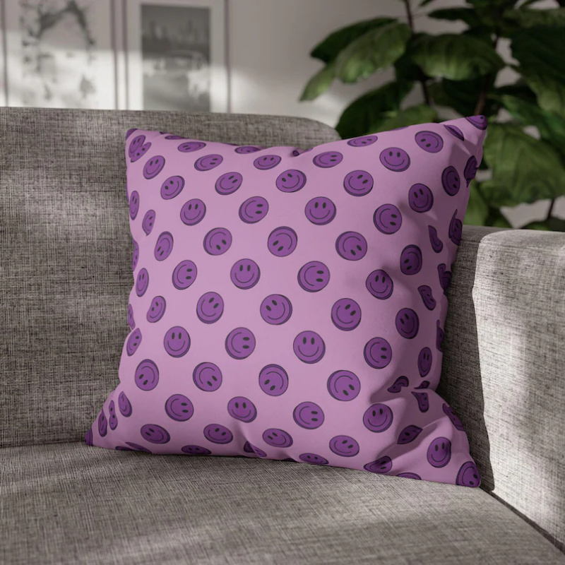 VIKAMA Purple Smile Cushion Co - Home Decor Emoji บทวิจารณ์และราคา