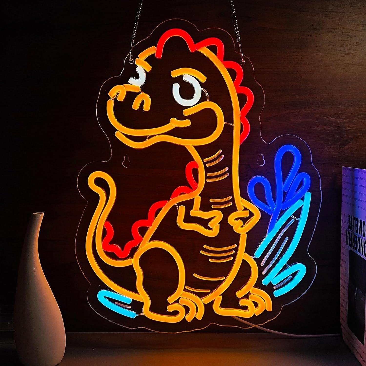 Cute Dinosaur Neon Sign Cartoo - Home Decor Retro บทวิจารณ์และราคา