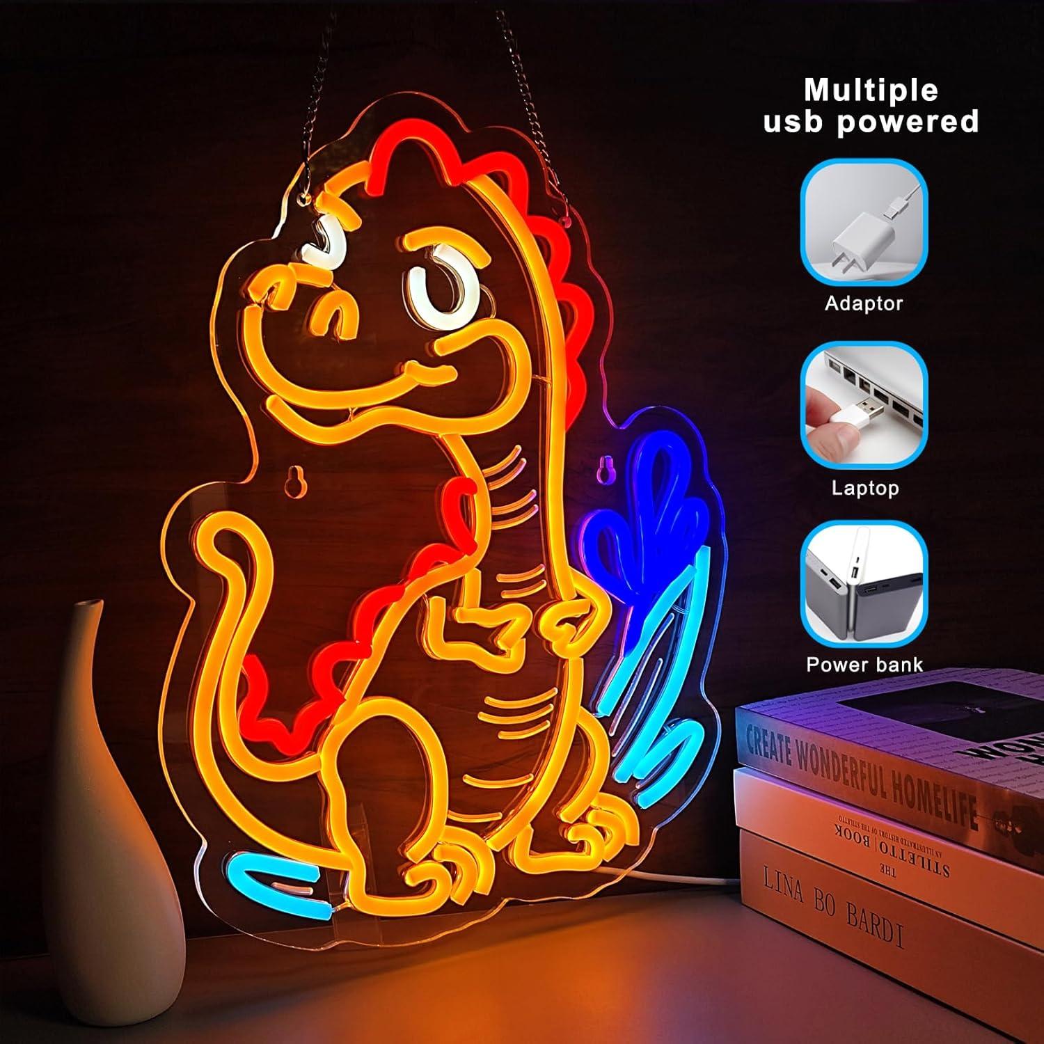 Cute Dinosaur Neon Sign Cartoo - Home Decor Retro บทวิจารณ์และราคา