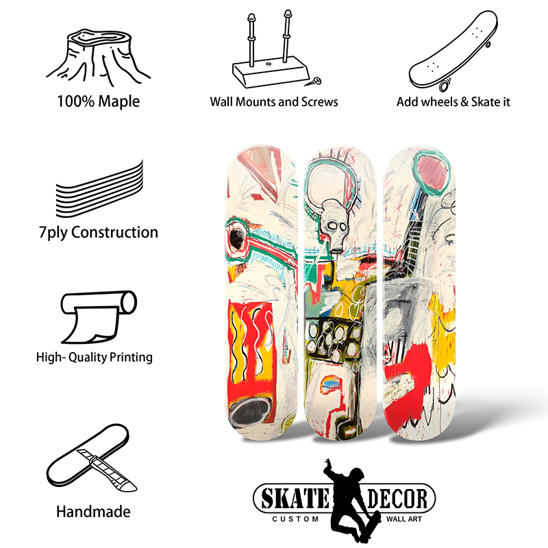 Skate Deck Wall Art Carton Gra - Home Decor Exhibition บทวิจารณ์และราคา