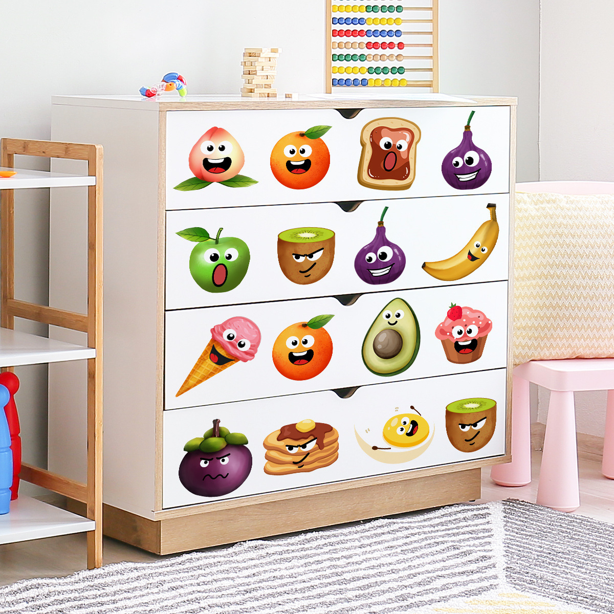 Cartoon Emoji Fruit Wall Stick - Home Decor Emoji บทวิจารณ์และราคา