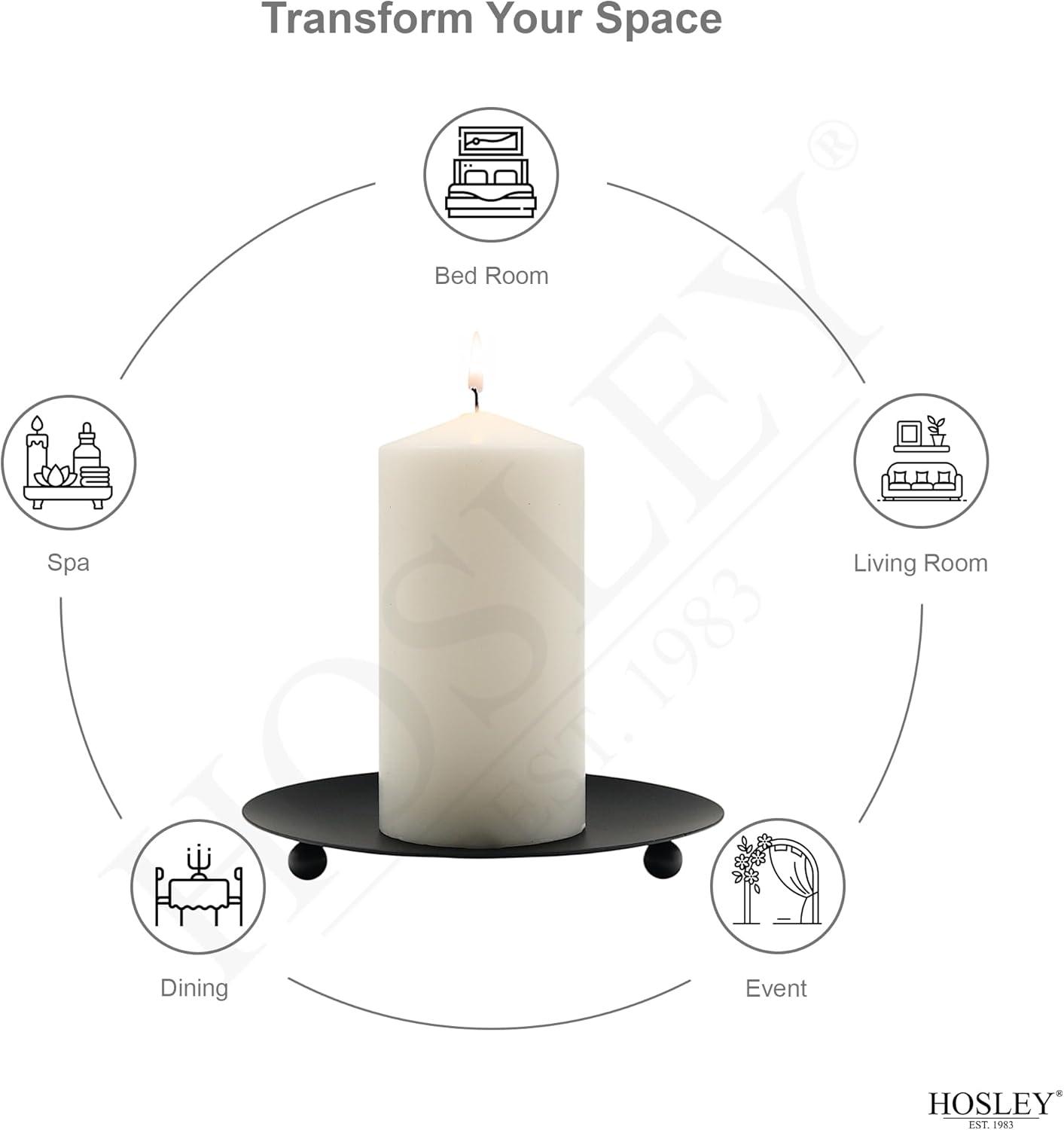 7-Inch Black Iron Pillar Candl - Home Decor Free Images บทวิจารณ์และราคา