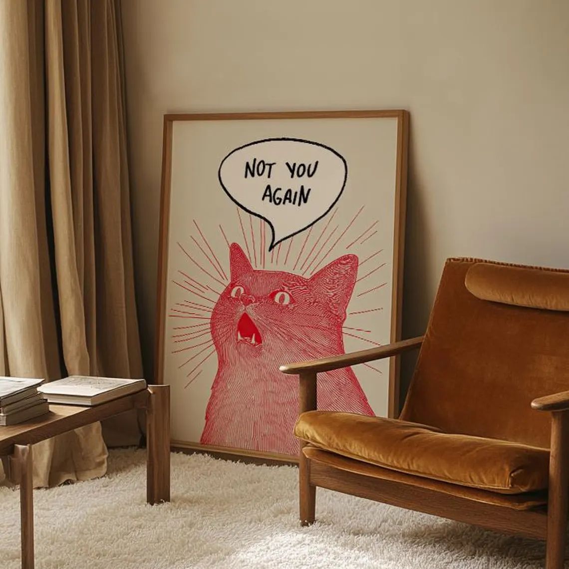 Not You Again Cat Poster, Funn - Home Decor Quirky บทวิจารณ์และราคา