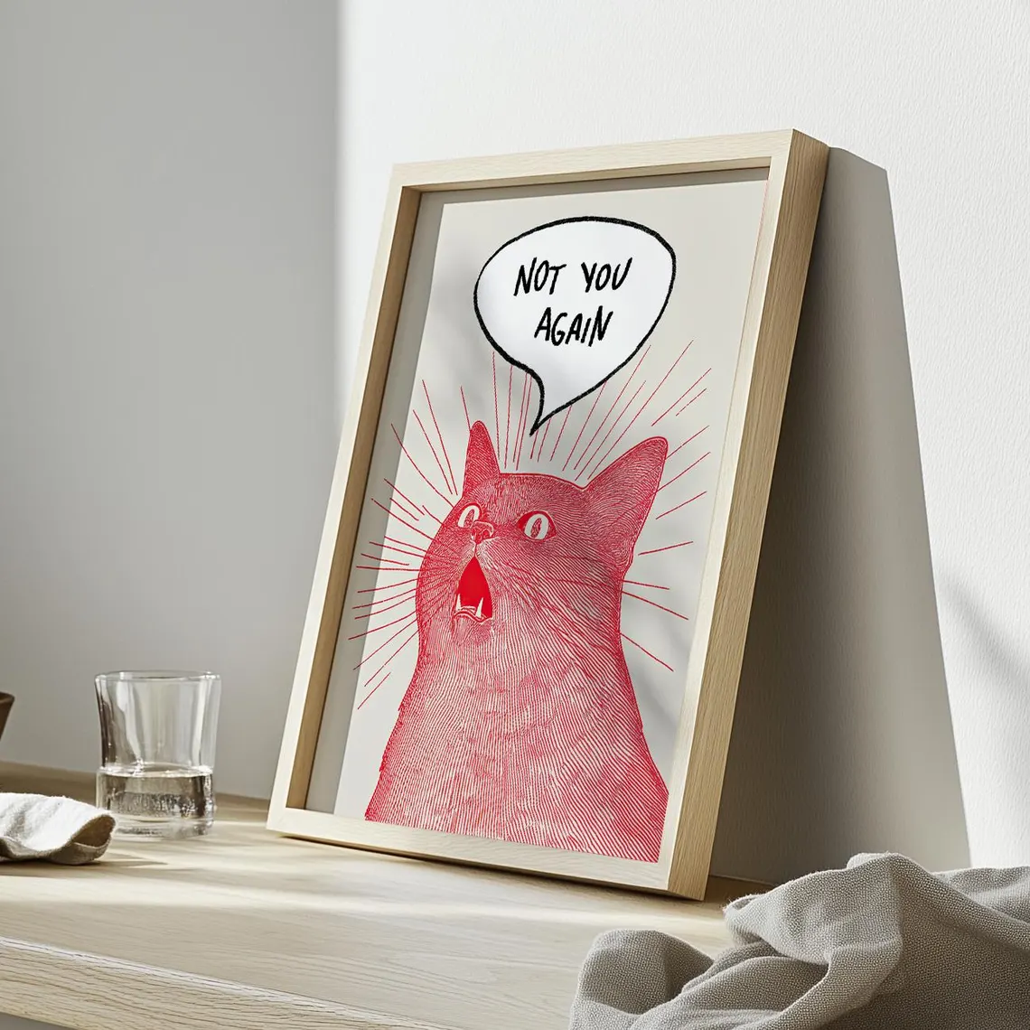 Not You Again Cat Poster, Funn - Home Decor Quirky บทวิจารณ์และราคา