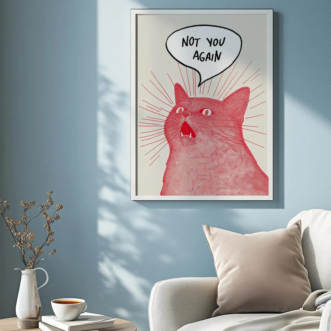 Not You Again Cat Poster, Funn - Home Decor Quirky บทวิจารณ์และราคา