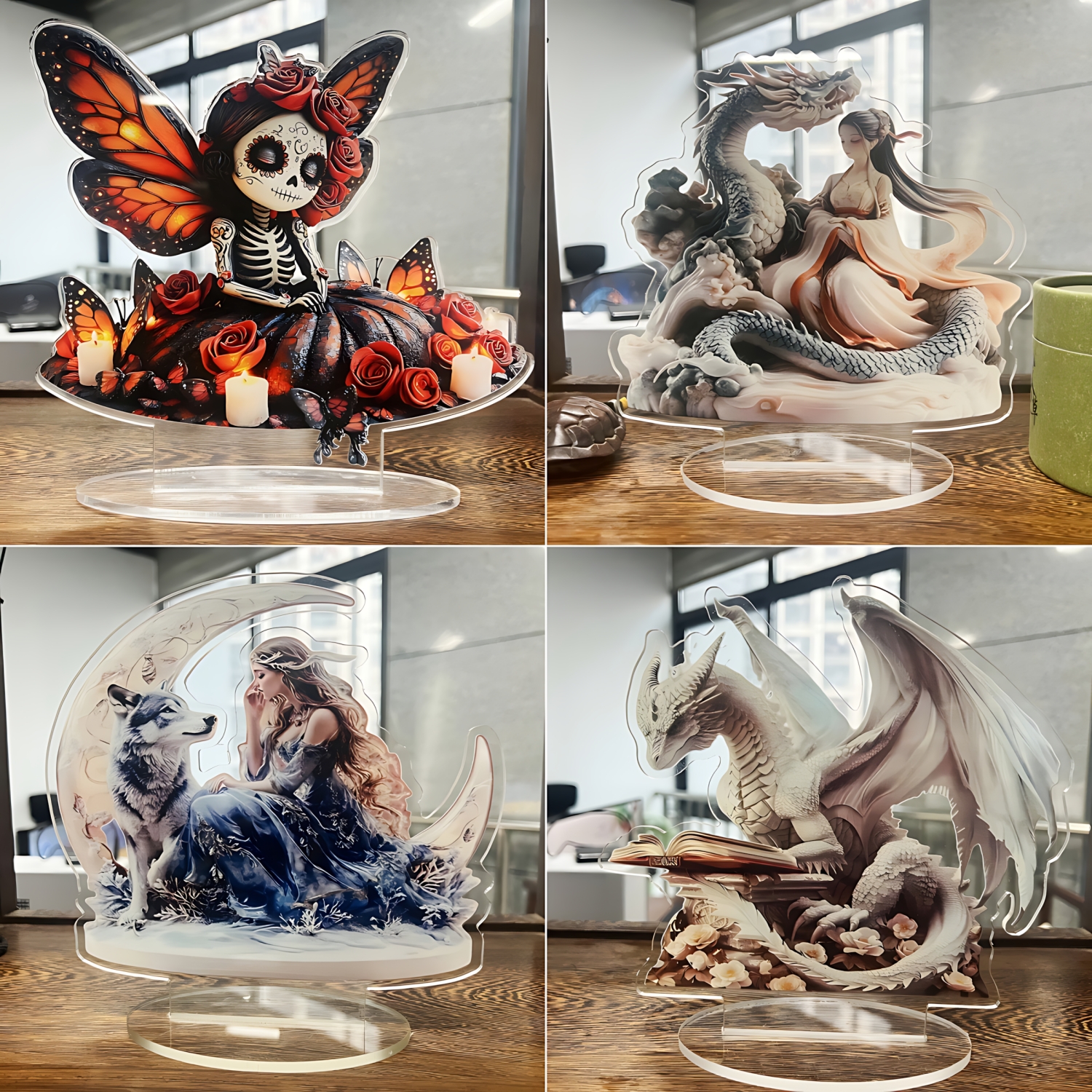 Two Tigers Statue,2D Flat Anim - Home Decor Quirky บทวิจารณ์และราคา