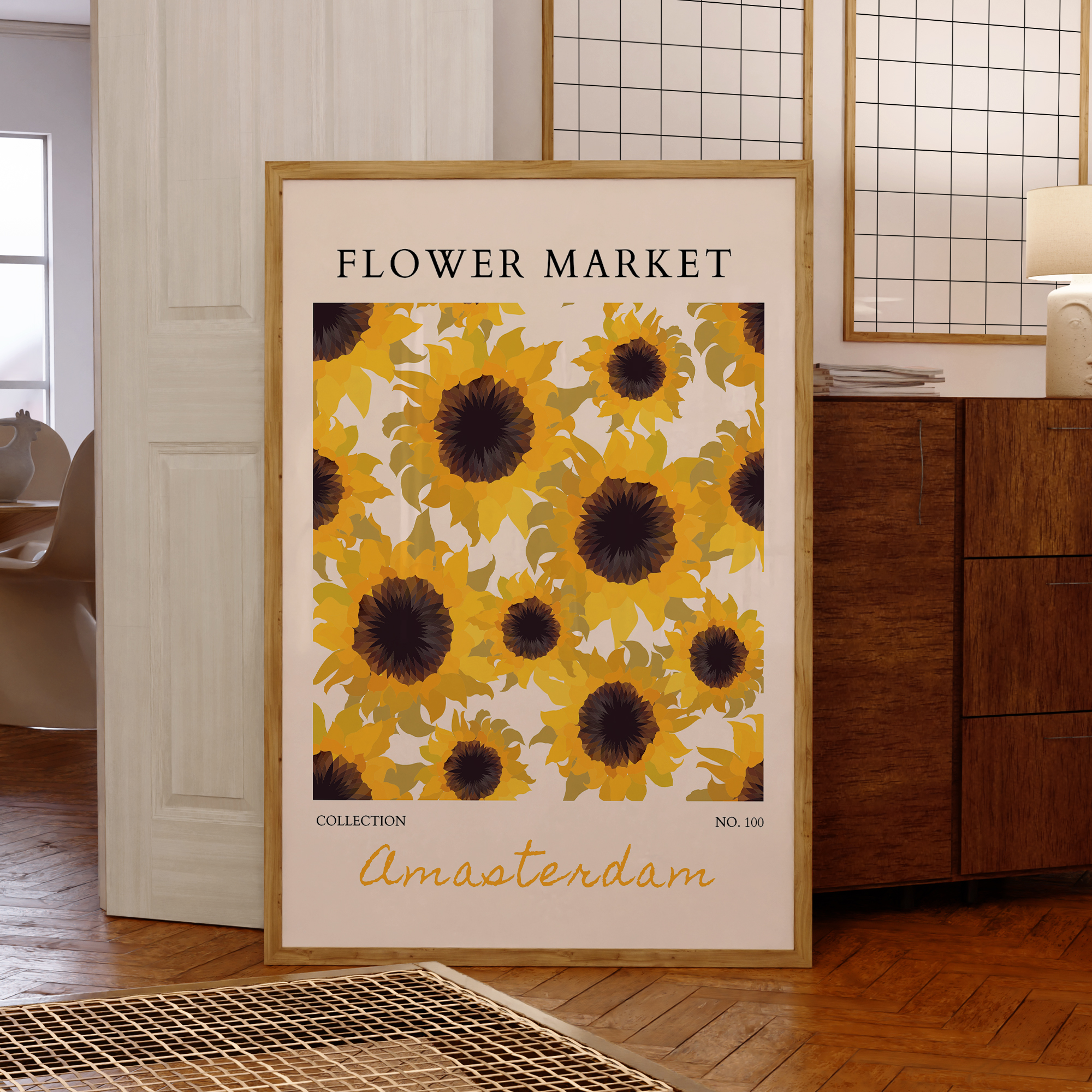 Modern Yellow Flowers Flower M - Home Decor On Wall บทวิจารณ์และราคา