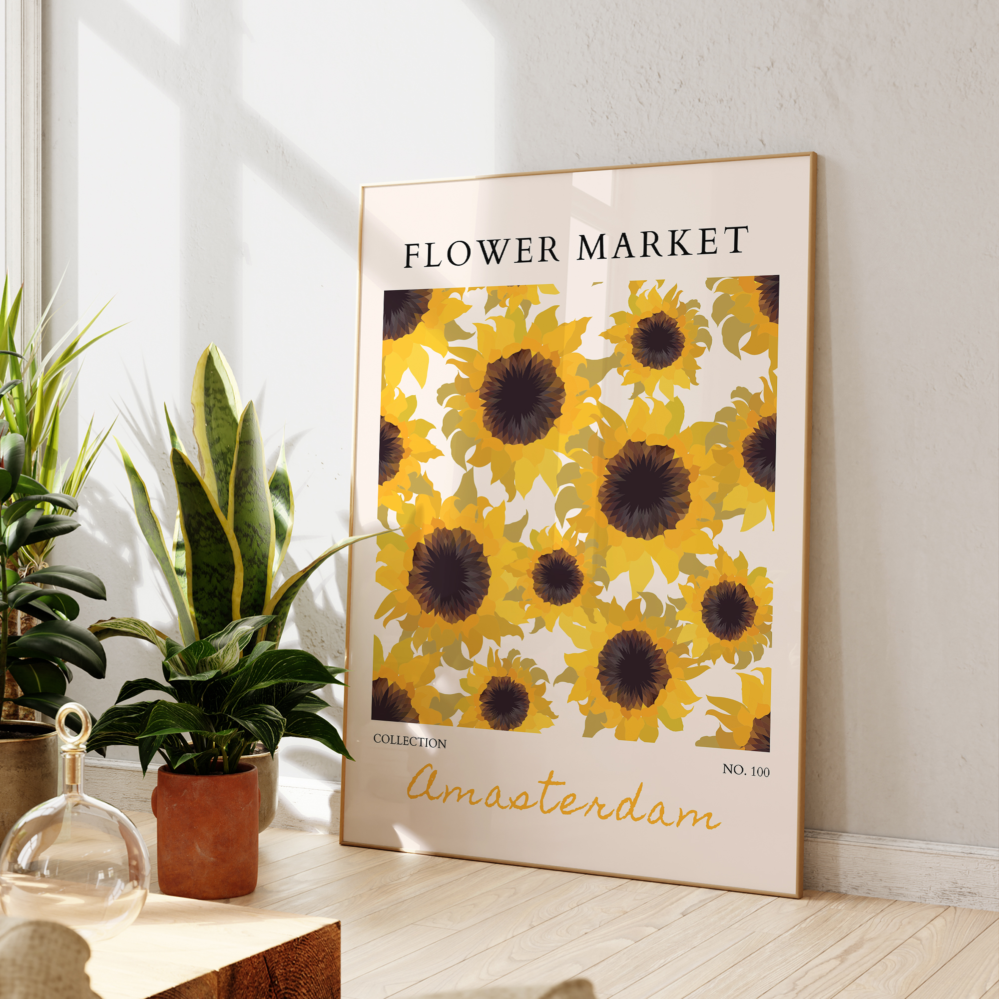 Modern Yellow Flowers Flower M - Home Decor On Wall บทวิจารณ์และราคา