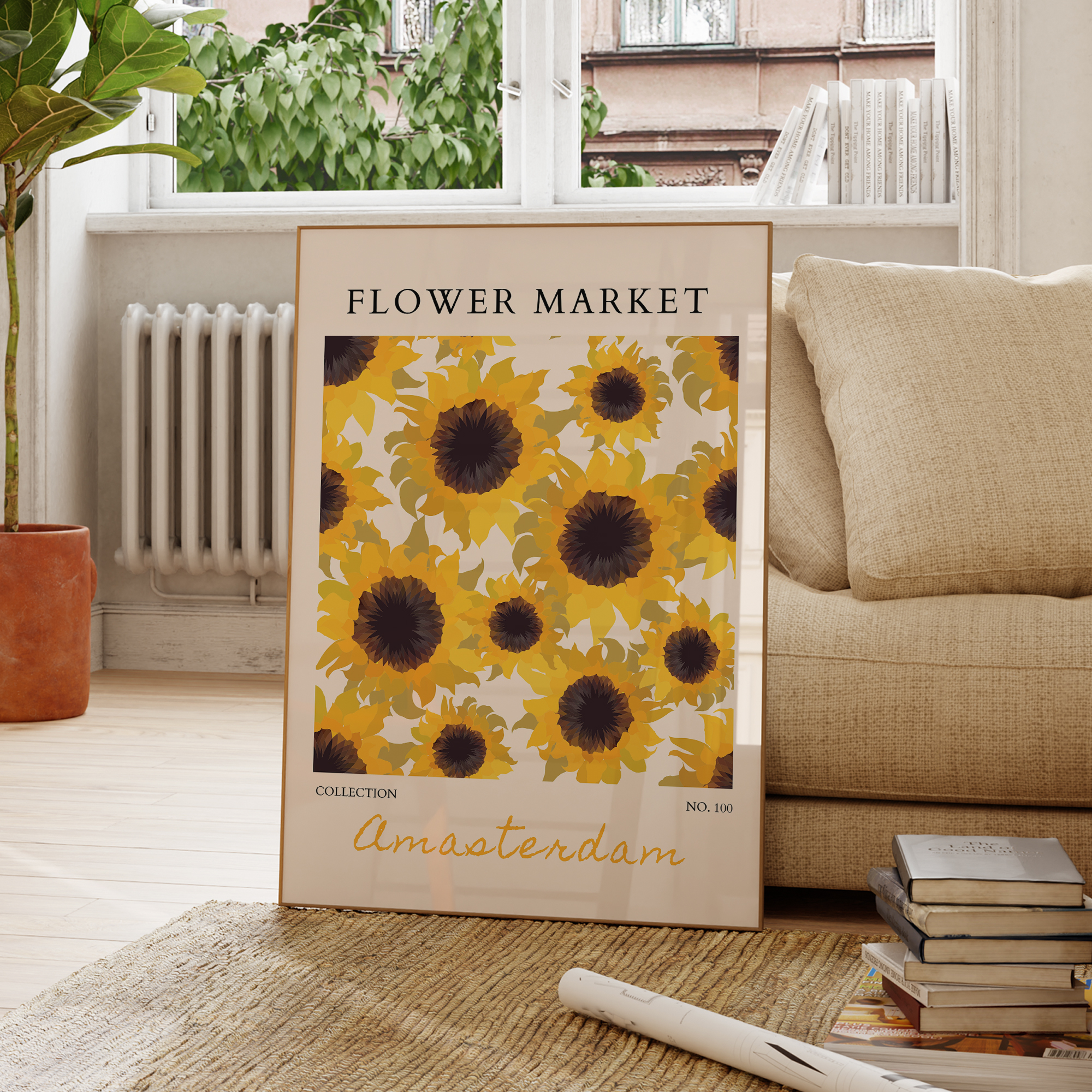 Modern Yellow Flowers Flower M - Home Decor On Wall บทวิจารณ์และราคา