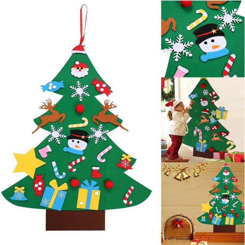 Felt Christmas Tree DIY Christ - Home Decor Xmas Gifts บทวิจารณ์และราคา