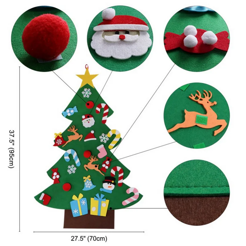 Felt Christmas Tree DIY Christ - Home Decor Xmas Gifts บทวิจารณ์และราคา