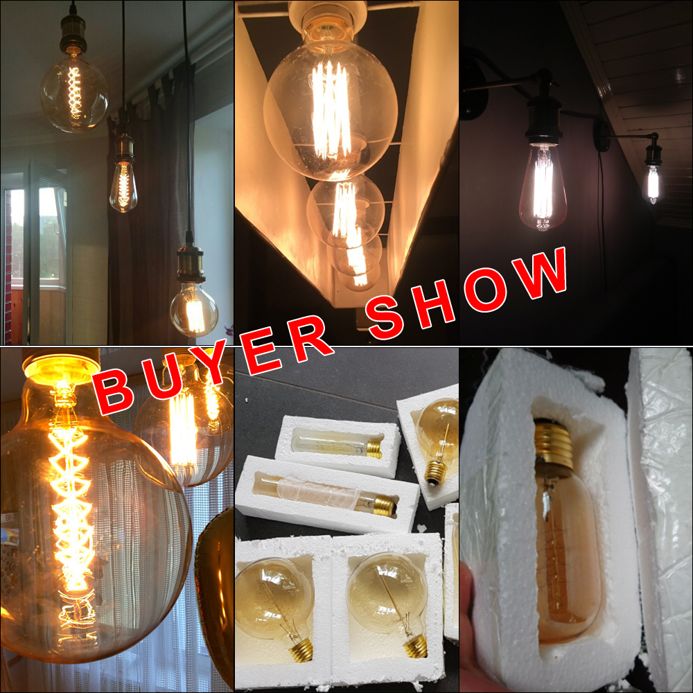 E27 Retro Edison Bulb 220V 40W - Home Decor Retro บทวิจารณ์และราคา