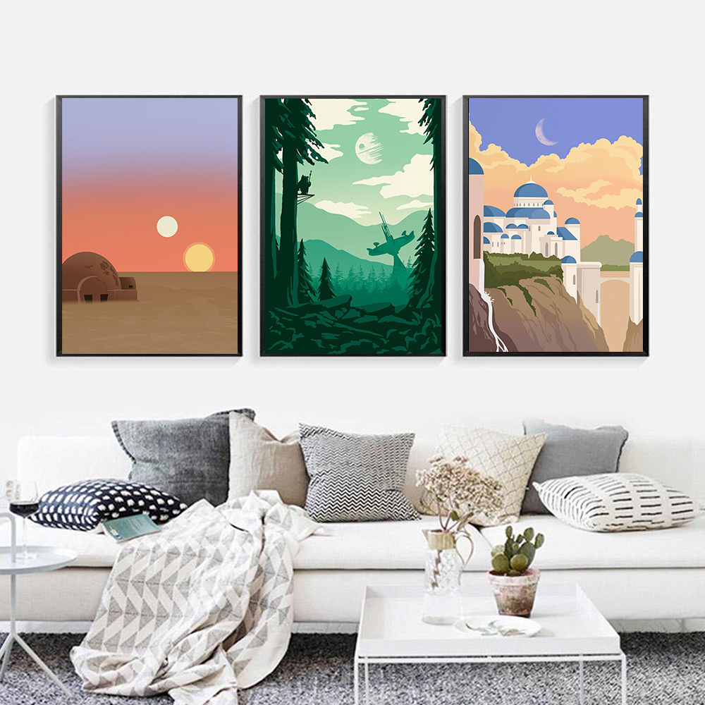 Famous Locations Print Vintage - Home Decor Location บทวิจารณ์และราคา