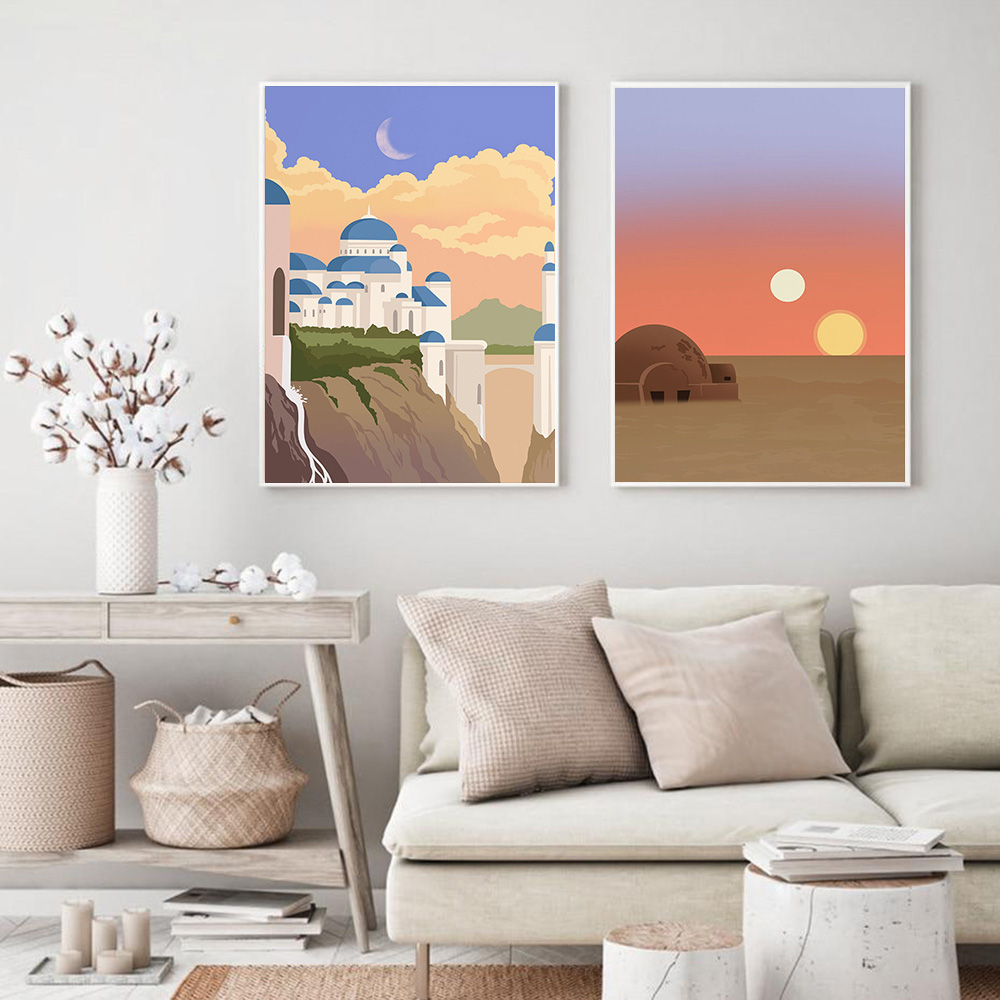 Famous Locations Print Vintage - Home Decor Location บทวิจารณ์และราคา