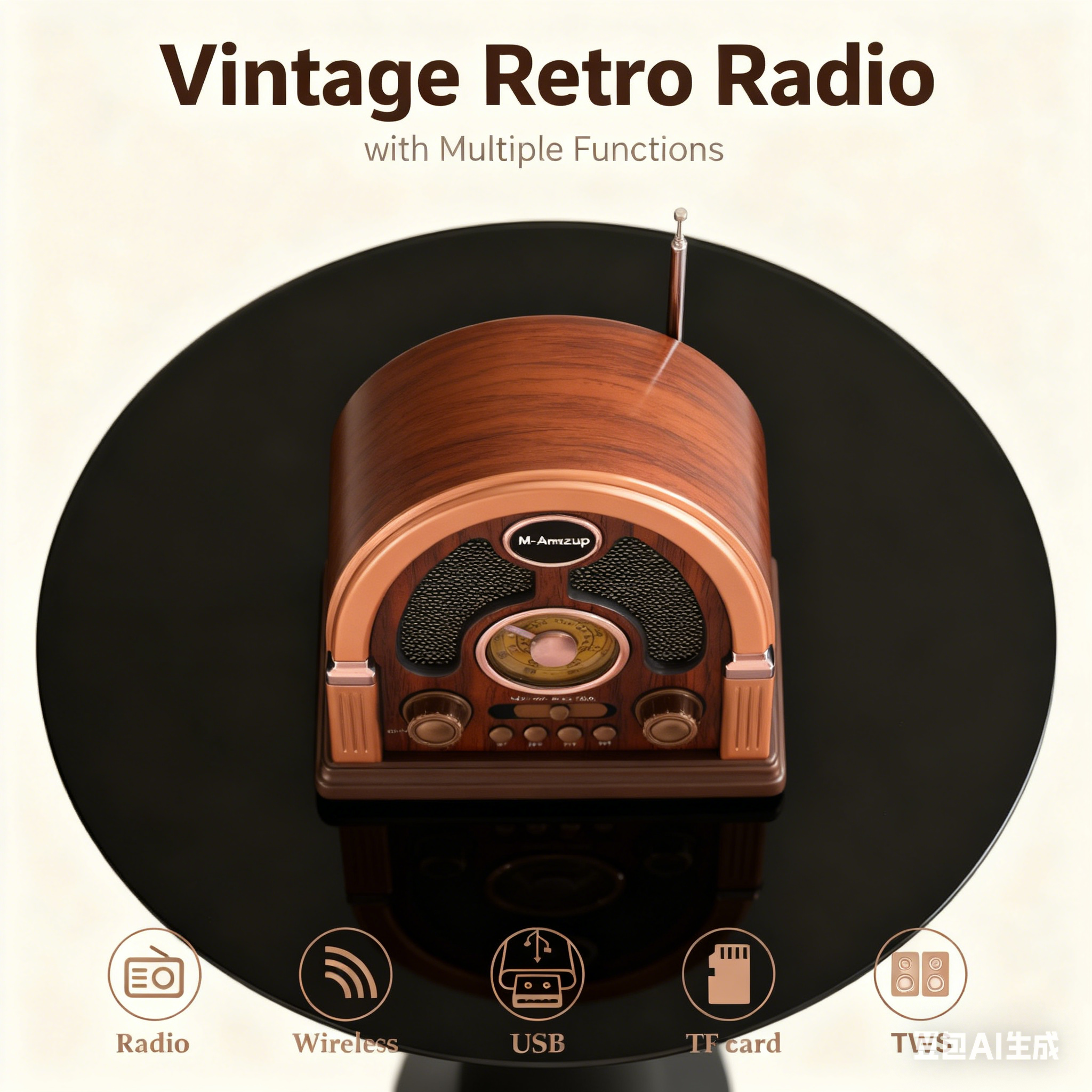 Vintage Retro Bluetooth Radio, - Home Decor Range บทวิจารณ์และราคา