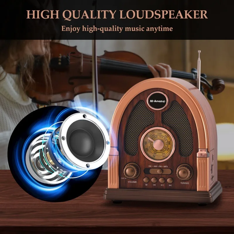 Vintage Retro Bluetooth Radio, - Home Decor Range บทวิจารณ์และราคา
