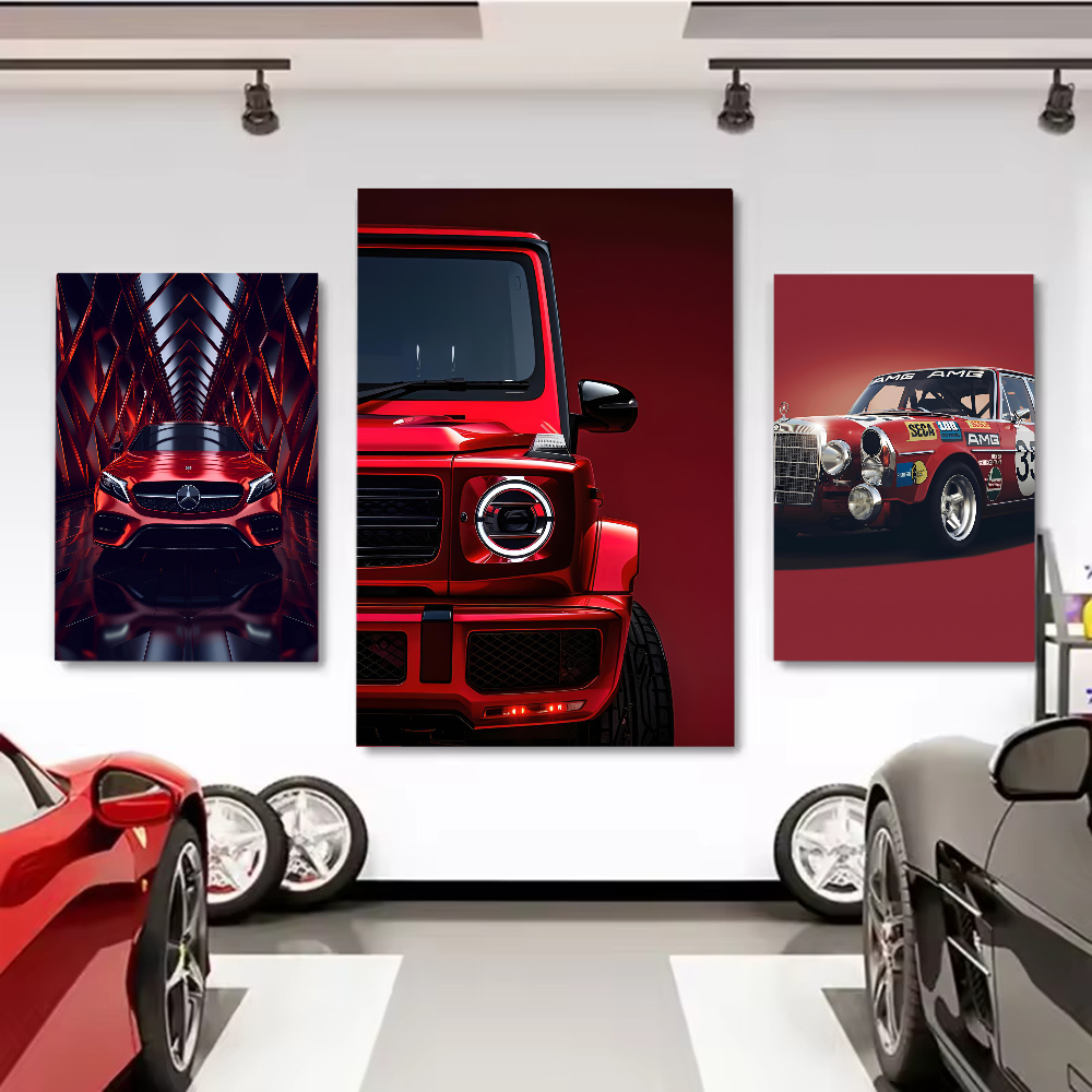 Red M-Mercedes B-Benz Poster M - Home Decor Living Room Ideas บทวิจารณ์และราคา