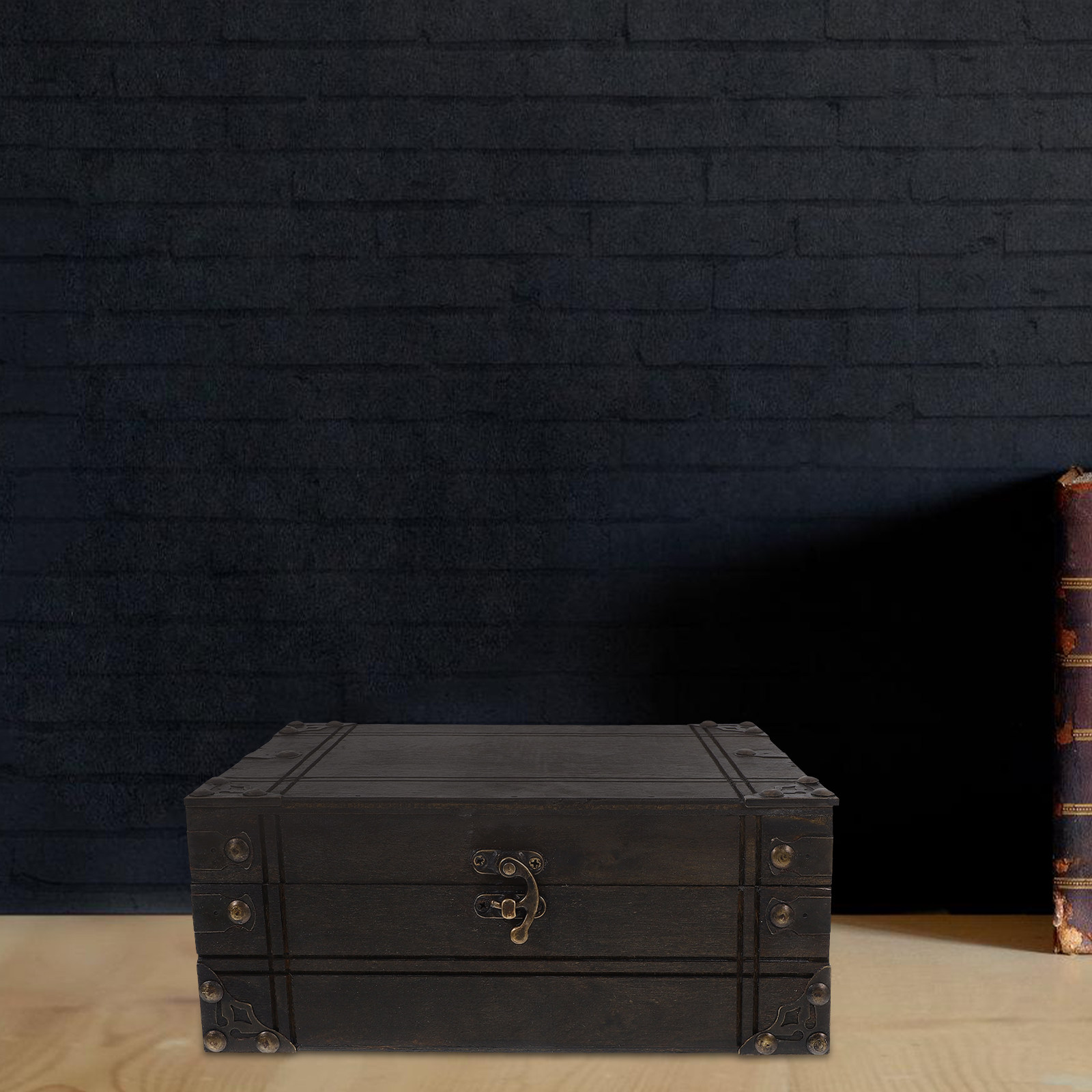 Vintage Wooden Treasure Box Re - Home Decor Retro บทวิจารณ์และราคา