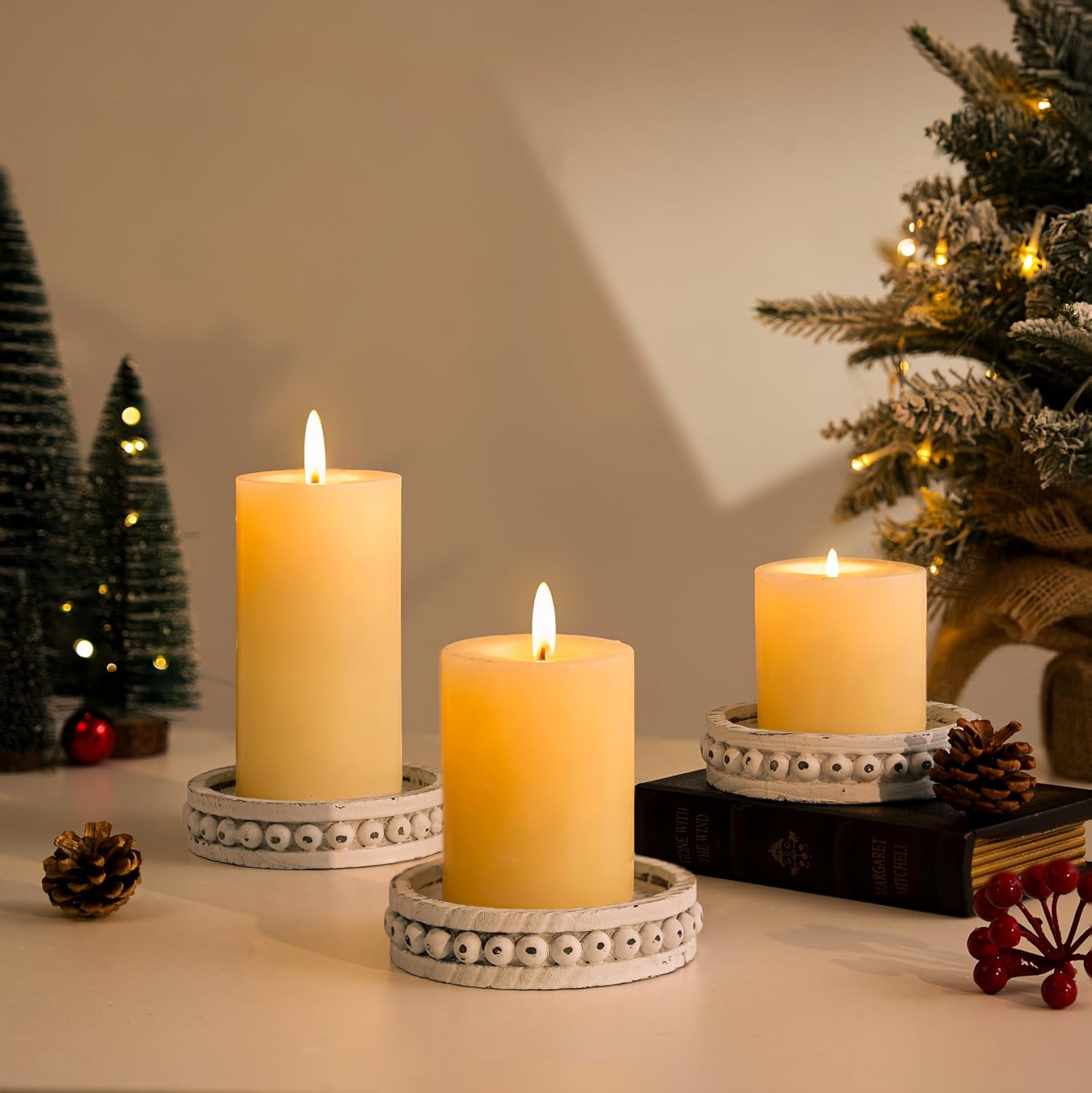 Wooden Candle Holder for Pilla - Home Decor Free Images บทวิจารณ์และราคา