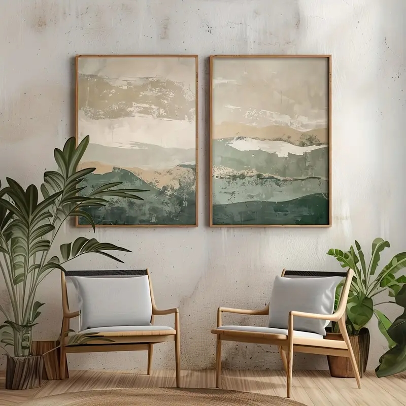 2pcs/set Wabi Sabi Abstract Ge - Home Decor Range บทวิจารณ์และราคา