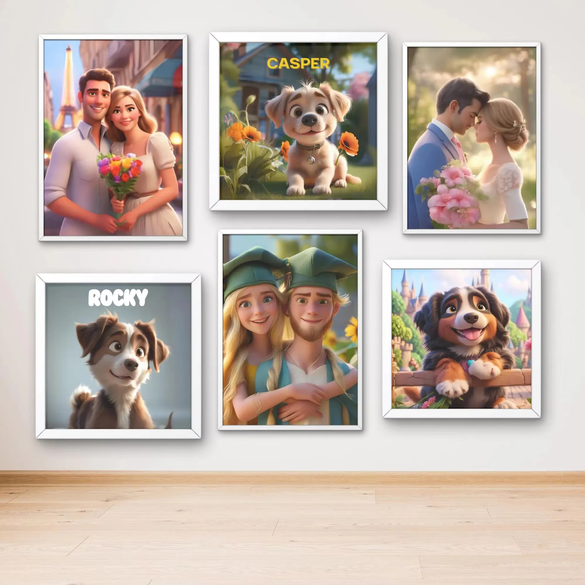 Custom Cartoon-Style Character - Home Decor Canvas บทวิจารณ์และราคา