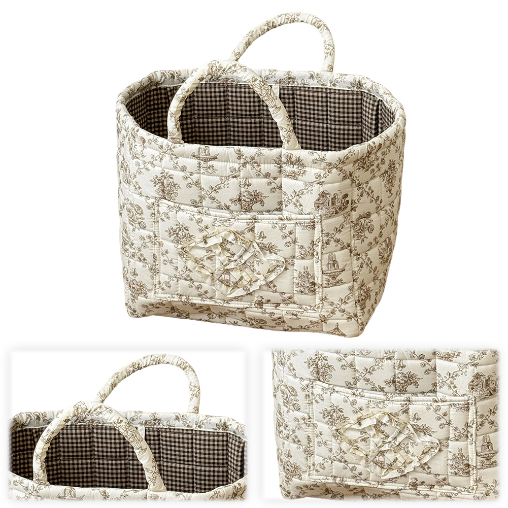 Fabric Cloth Storage Basket wi - Home Decor Canvas บทวิจารณ์และราคา