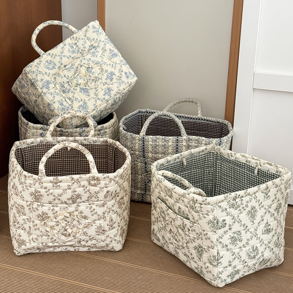 Fabric Cloth Storage Basket wi - Home Decor Canvas บทวิจารณ์และราคา