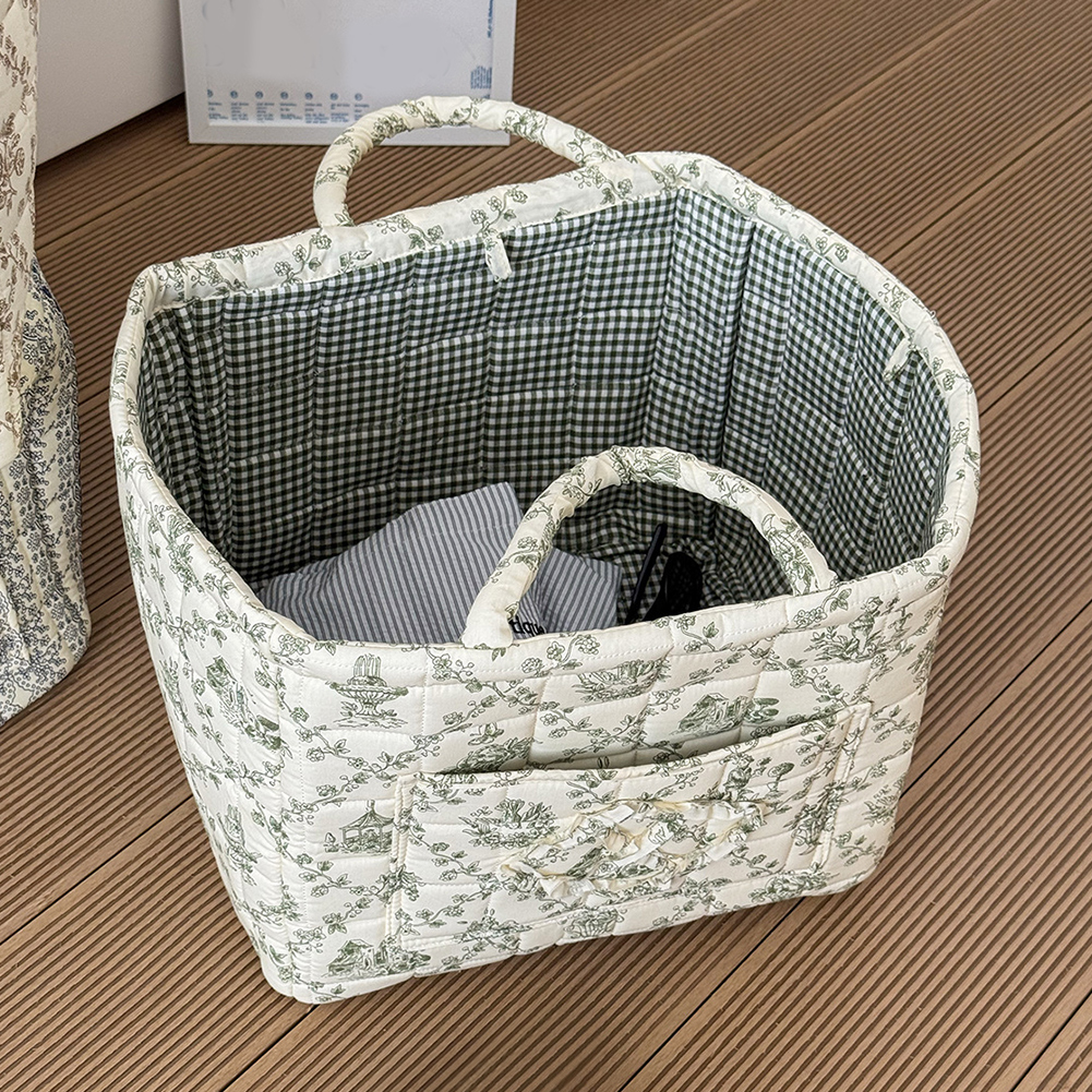 Fabric Cloth Storage Basket wi - Home Decor Canvas บทวิจารณ์และราคา