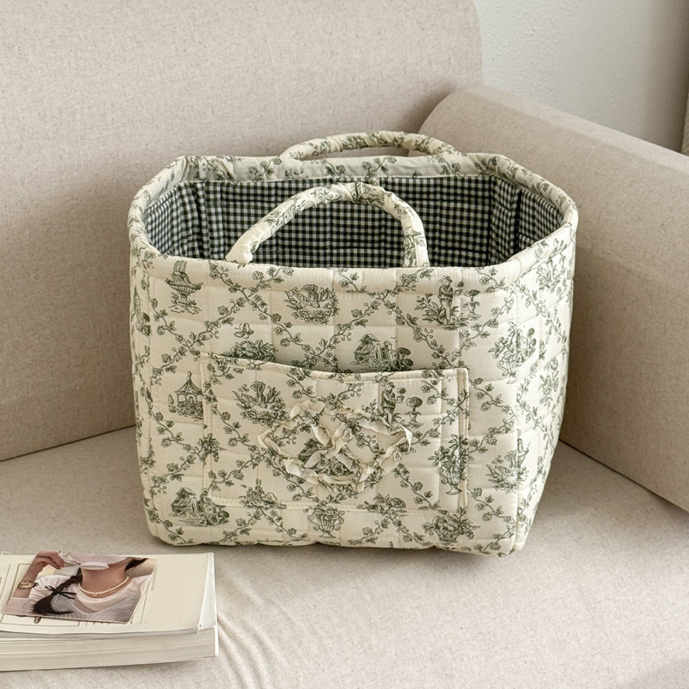Fabric Cloth Storage Basket wi - Home Decor Canvas บทวิจารณ์และราคา