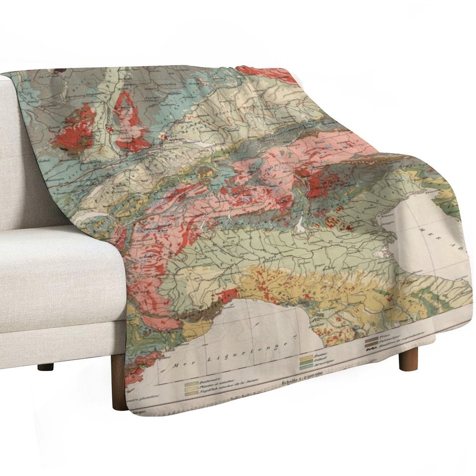 Vintage Alps Geology Map (1921 - Home Decor Range บทวิจารณ์และราคา