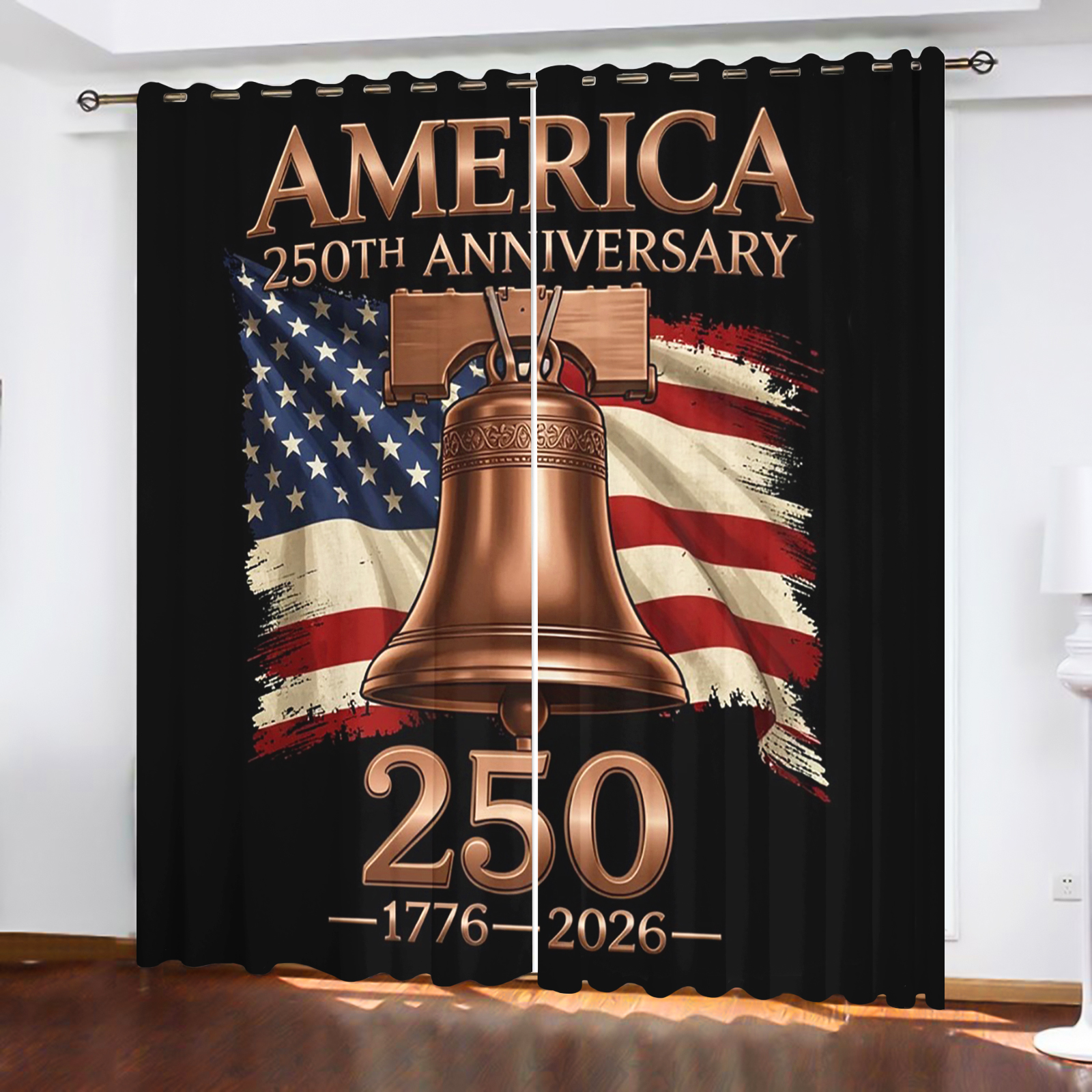 America 250th Anniversary Curt - Home Decor Curtain บทวิจารณ์และราคา