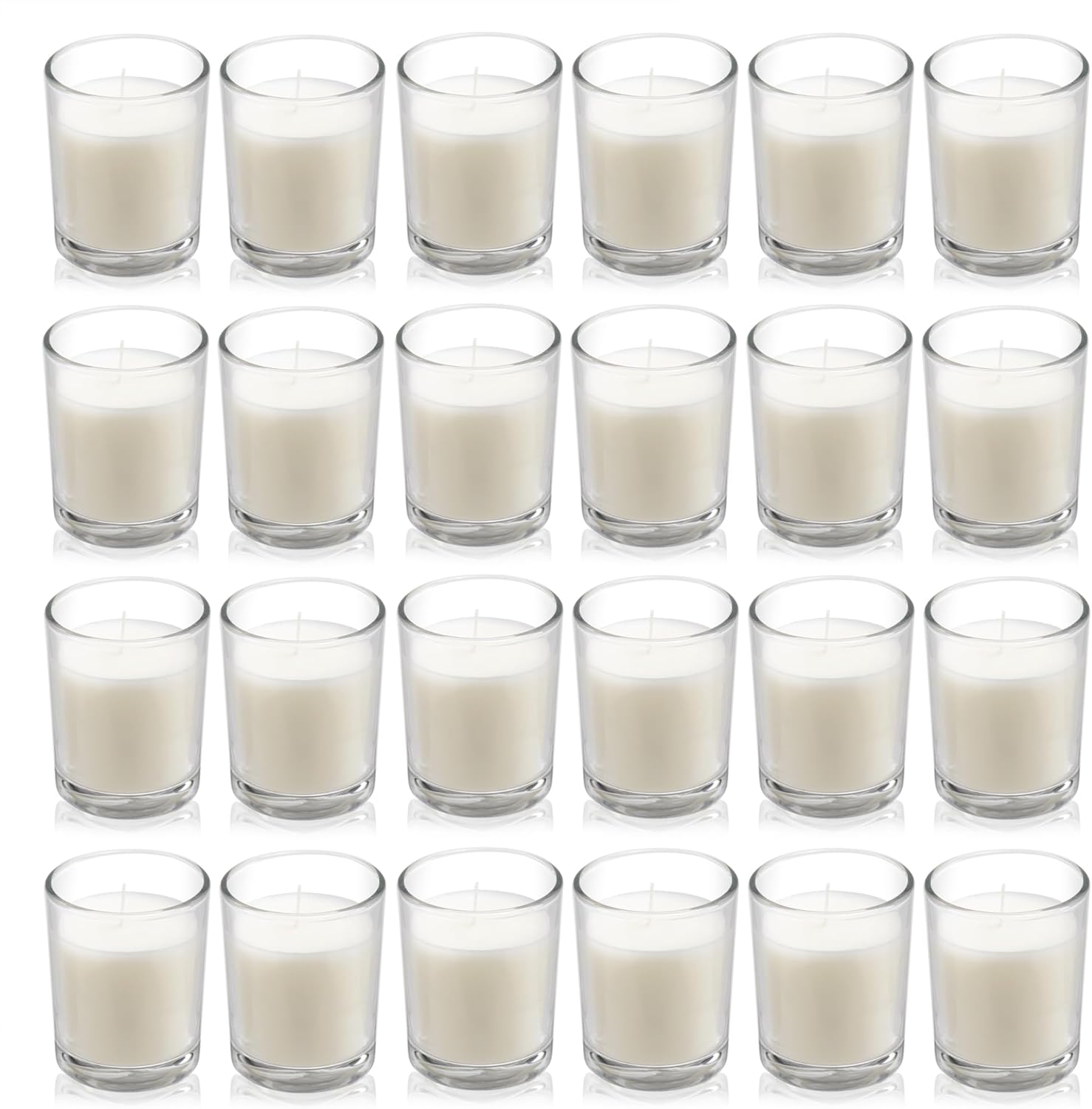 24 Pack Unscented Clear Glass  - Home Decor Free Images บทวิจารณ์และราคา