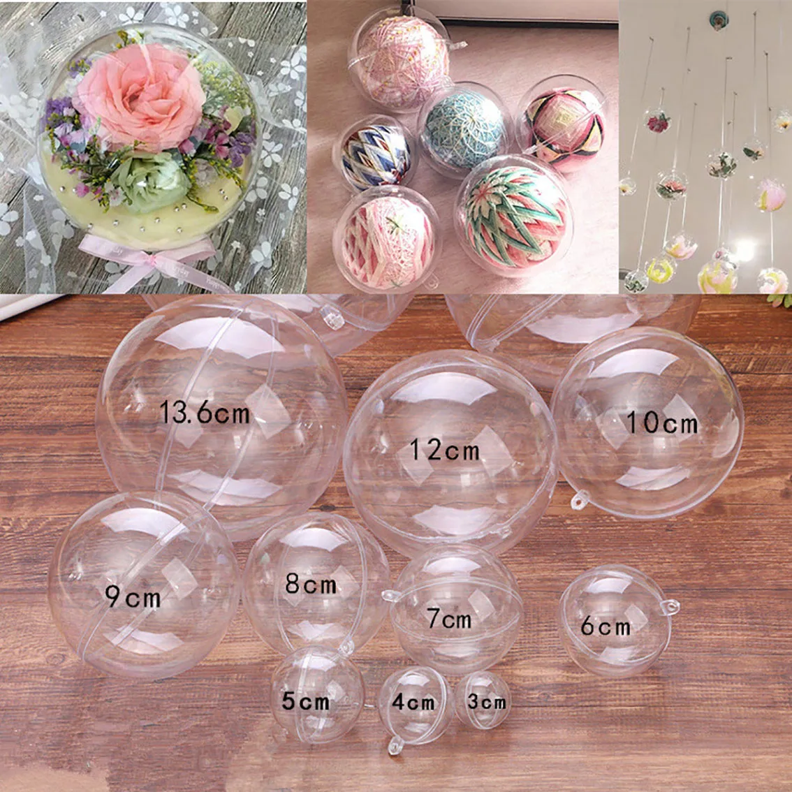 1-20CM Transparent Balls Hollo - Home Decor Xmas Gifts บทวิจารณ์และราคา
