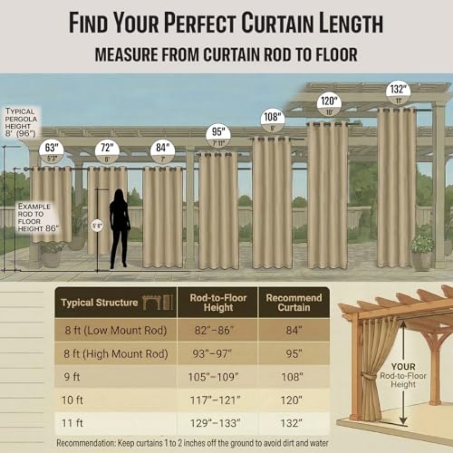Waterproof Outdoor Curtain W84 - Home Decor Curtain บทวิจารณ์และราคา