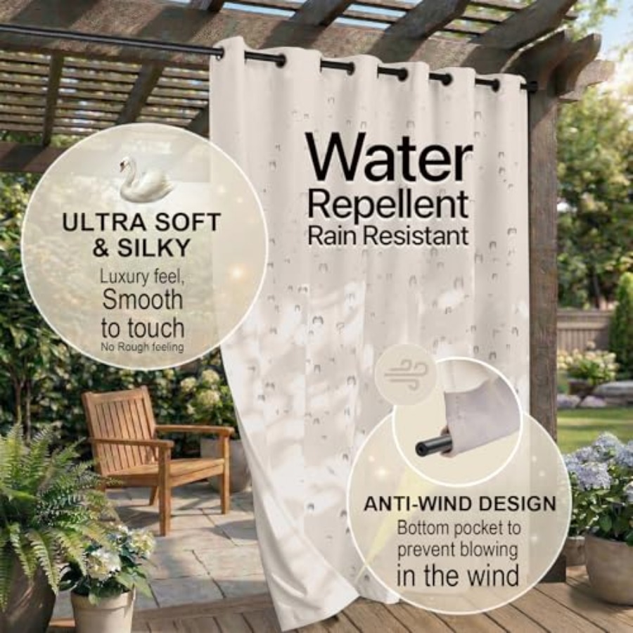 Waterproof Outdoor Curtain W84 - Home Decor Curtain บทวิจารณ์และราคา