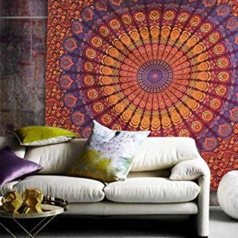 Hippie Mandala Tapestrys India - Home Decor Quirky บทวิจารณ์และราคา