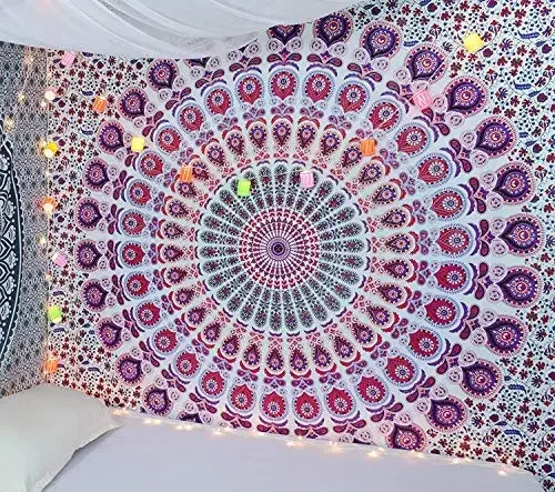 Hippie Mandala Tapestrys India - Home Decor Quirky บทวิจารณ์และราคา