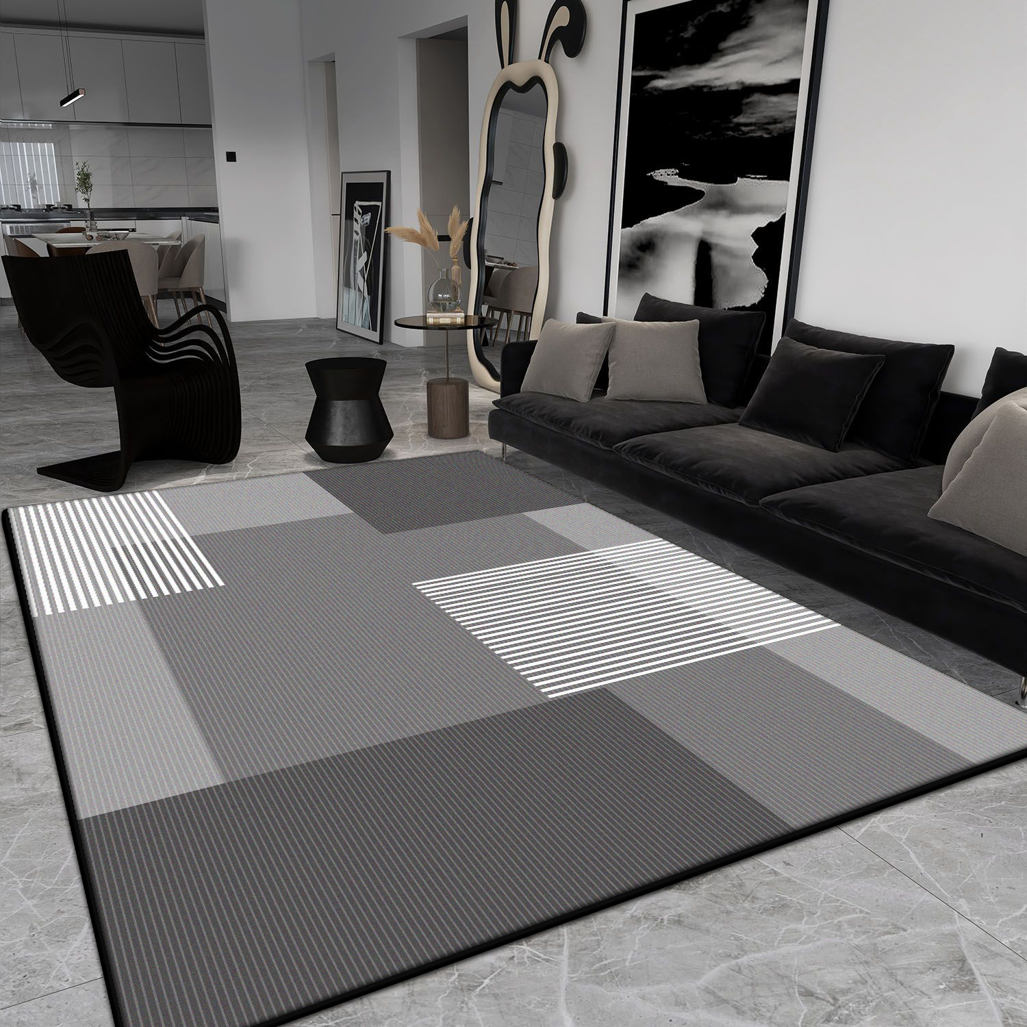 Gray Simple Large Carpet for L - Home Decor Ig บทวิจารณ์และราคา