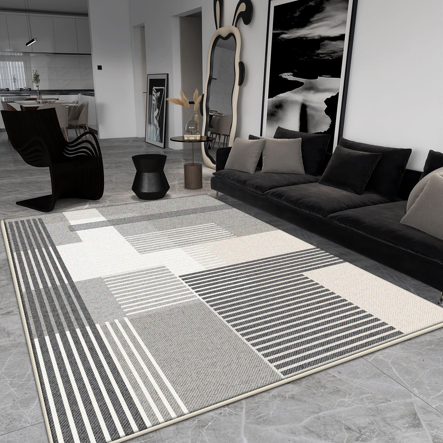 Gray Simple Large Carpet for L - Home Decor Ig บทวิจารณ์และราคา